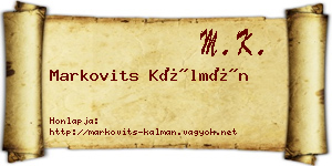 Markovits Kálmán névjegykártya