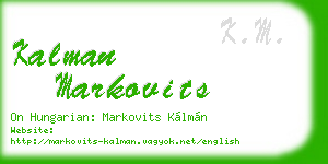 kalman markovits business card